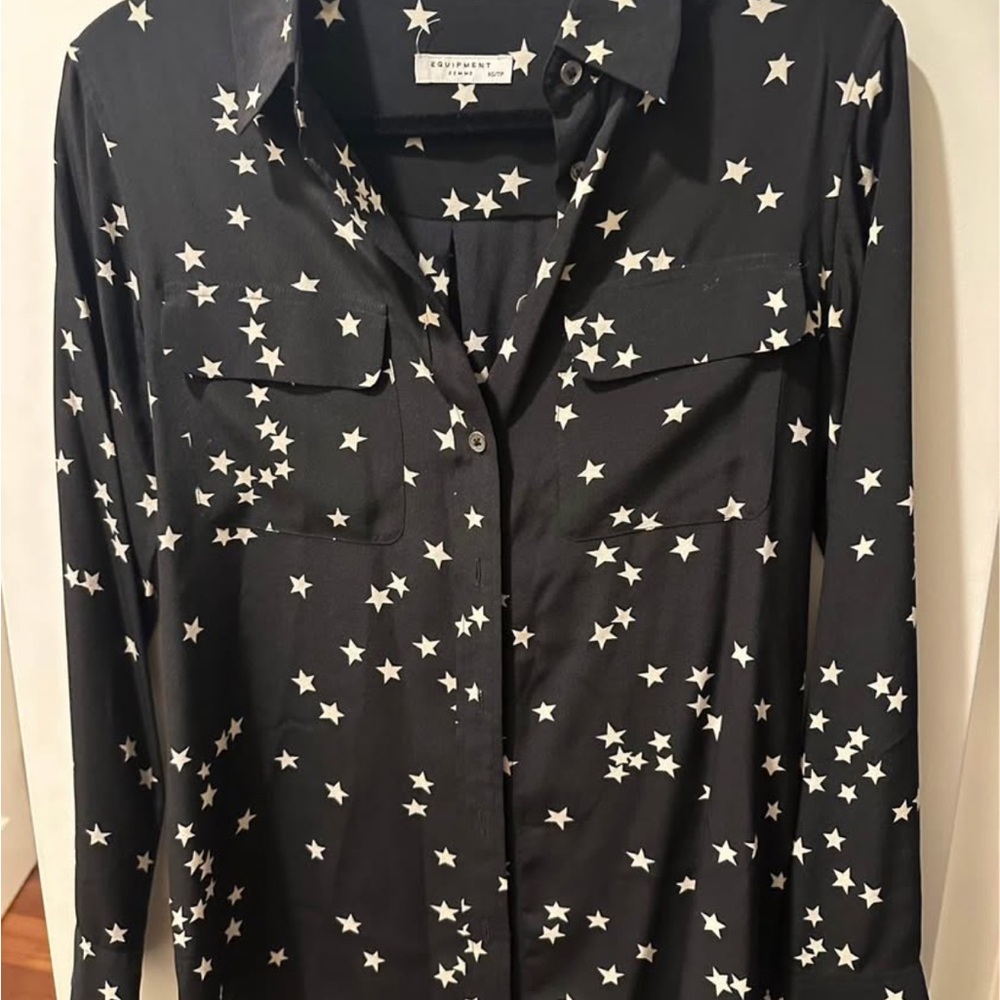 Equipment Black and White Star Shirt